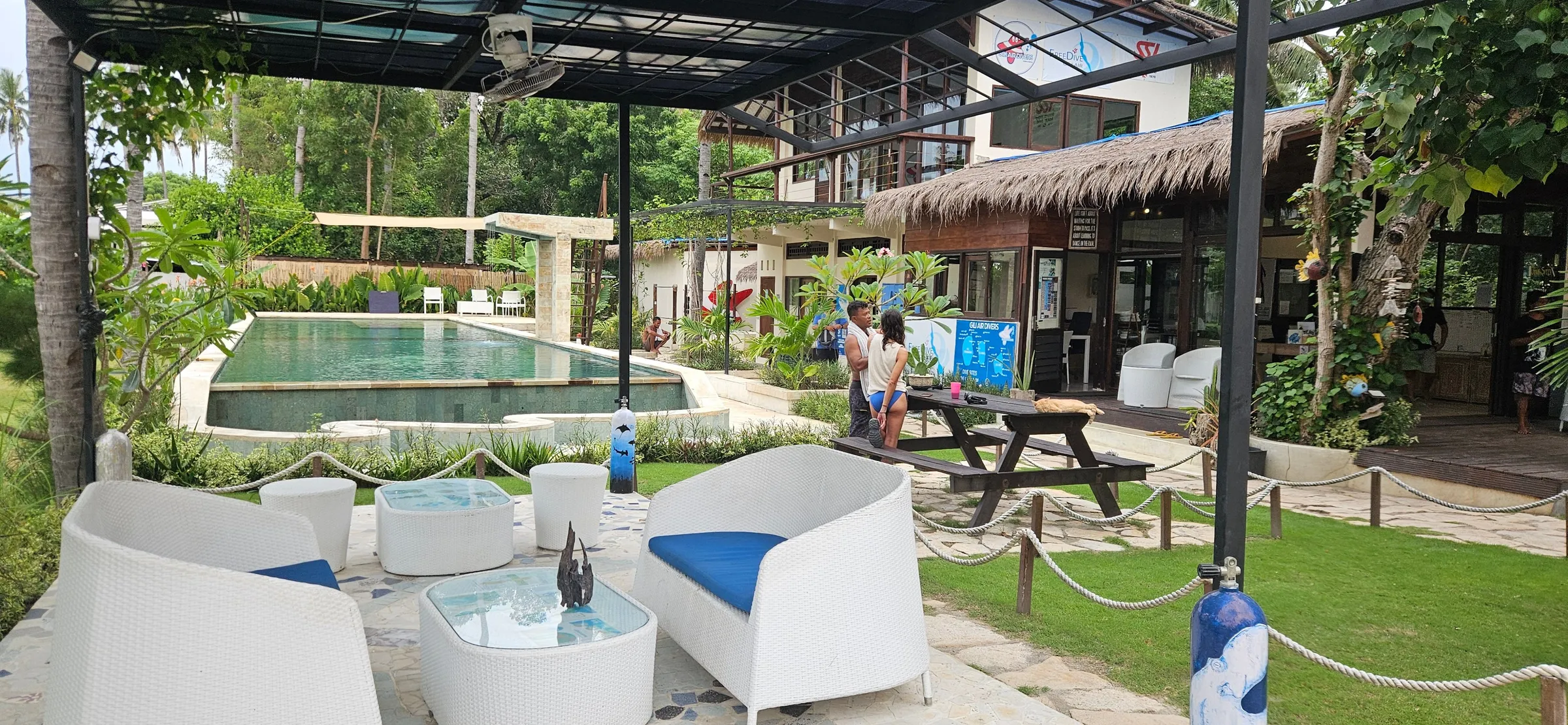 Beach lounge area by the resort