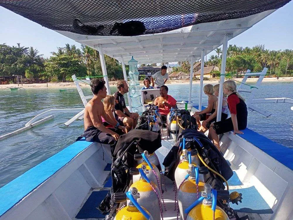 Group on the dive boat