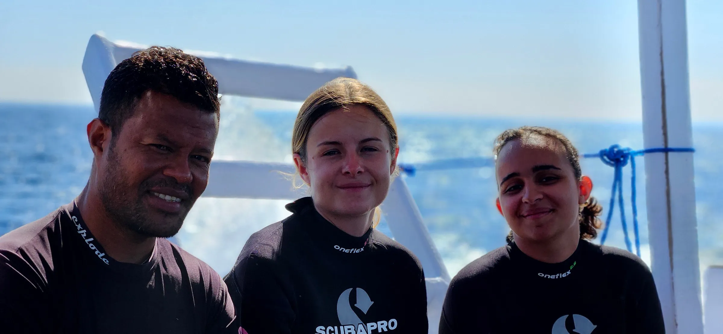 Smiling diver on the boat