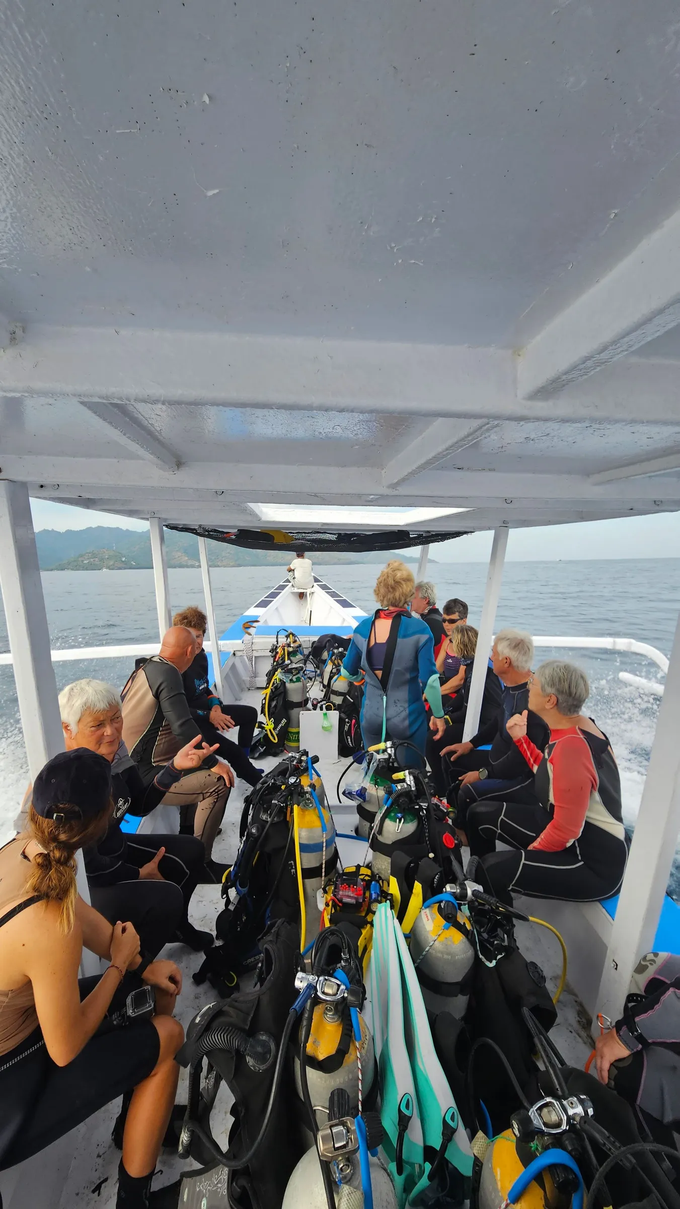 Group on the dive boat ready