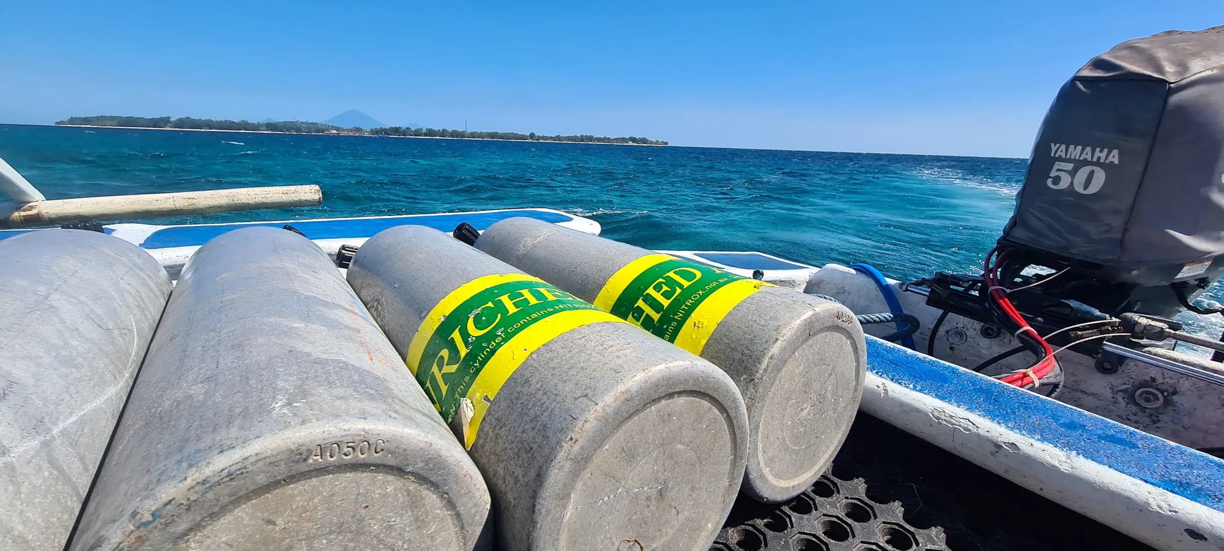 Tanks lined up on the boat